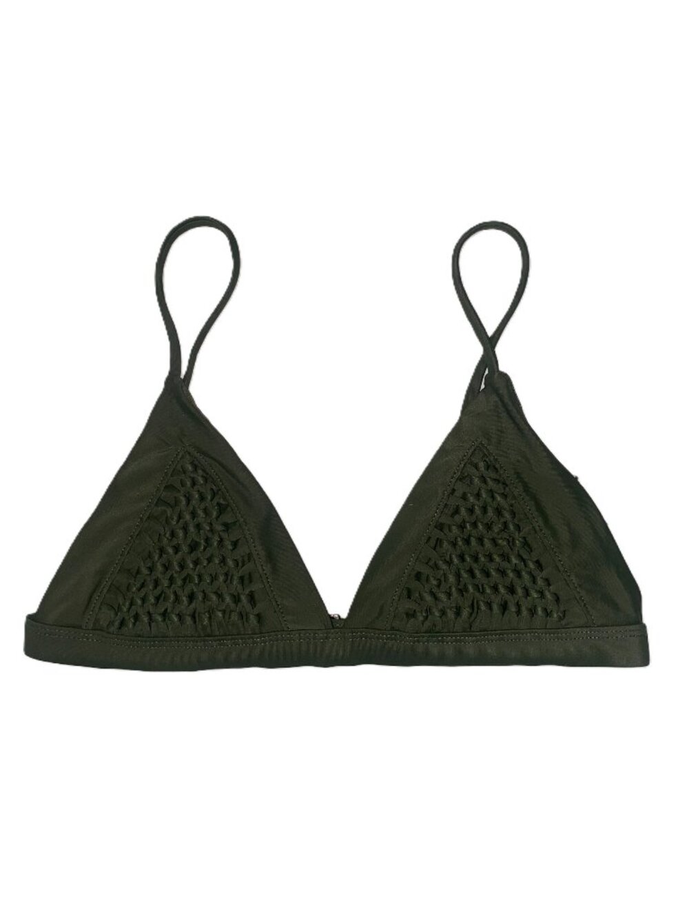 Green Bikini Top XS Adjustable Straps Triangle Bralette Minimal Swim Beach